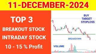 Top 3 Intraday stock | 11 December 2024 | Stocks to buy today | swing stocks | Intraday stocks