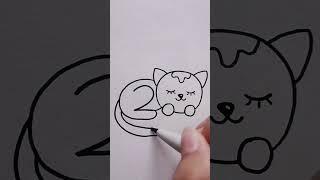 Easy cat cat draw with 200