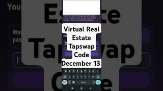 Virtual Real Estate | Tapswap Code December 13 #tapswapcode #tapswapcodetoday #airdrop