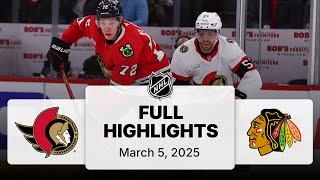 NHL Highlights | Senators vs, Blackhawks - March 5, 2025