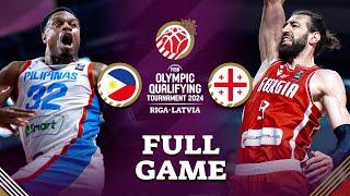 Philippines v Georgia | Full Basketball Game | FIBA Olympic Qualifying Tournament 2024 - Latvia