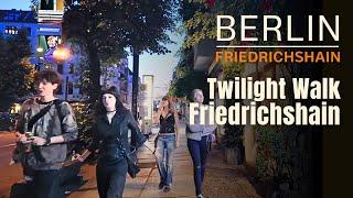 Freitag Abend in Berlin  Ein Spaziergang durch Friedrichshain | Berlin Night Walk | 4K