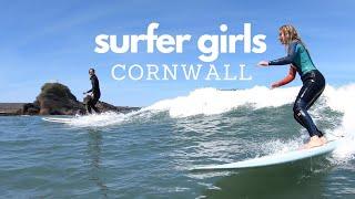 SURFER GIRLS IN BUDE, CORNWALL ‍️ | Erika White + Kat’s Southwest + learning to longboard!