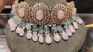 Latest Emarald Necklace designs with price/Necklace designs/Gemstone necklace/Seethal jewellery
