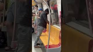 Man allegedly urinating on public train