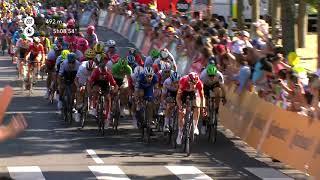 Elia Viviani gets his first win at the Tour de France