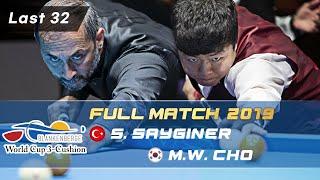 Last 32 - Semih SAYGINER vs Myung Woo CHO (Blankenberge World Cup 3-Cushion 2019)