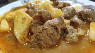 Carne magra en salsa con patatas fritas  olla GM H 