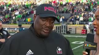 NIU's Thomas Hammock Reacts After 16-14 Win At Notre Dame