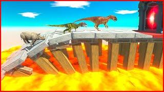 DESPERATE ESCAPE FROM BRIDGE FALLING TO PIECES - Animal Revolt Battle Simulator