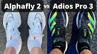 Alphafly 2 vs Adios Pro 3 Shoeoff