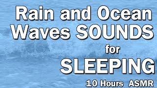 Rain and Ocean Waves White Noise Sounds for Sleeping 10 Hours ASMR