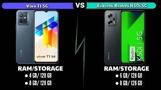 Vivo T1 5G vs Xiaomi Redmi K50i 5G Full Spec Comparison || Review || Unboxing || Price