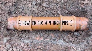 How to fix a 4 inch underground pipe #piperepair #drainage #porcelain #repair