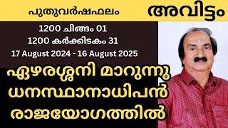 Avittam Nakshatra Phalam 2024 | അവിട്ടം നക്ഷത്രഫലം 2024 | Nakshatra phalam 2024 |Astrology Malayalam