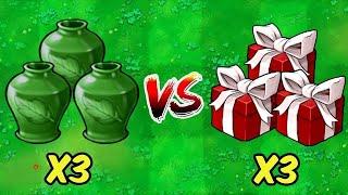 PVZ 1 Hybrid Challenge - 3 Green Plants Vases VS 3 Red Zombie Box - Who Will Win?