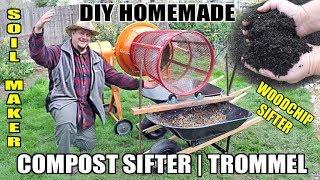 How To Build An Automatic Compost Sifter / Trommel Using A Cement Mixer & Trash Can