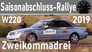 In der Mercedes-Benz S-Klasse (W220) auf Rallye der Gruppe zweikommadrei.de (Saisonabschluss 2019)