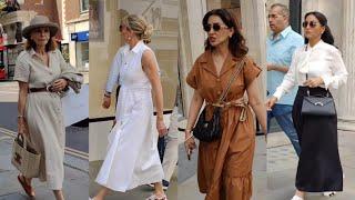 Beautiful Street Fashion Outfits! Discover the trends for summer 2024 street style. Quiet luxury.