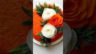 Идея украшения для блюд из овощей #food #еда#нарезкаизовощей #карвингизовощей #цветыизовощей