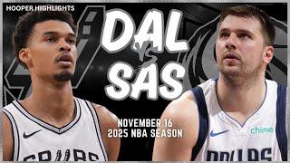 Dallas Mavericks vs San Antonio Spurs Full Game Highlights | Nov 16 | 2025 NBA Season