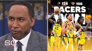 Stephen A. reacts to Pacers beat Knicks 125-108 in Game 6, advance to the NBA Finals to face Thunder