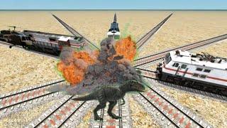 Helicopter attact Dinosour || Dinosour stop train || Train-simulator || Jc vfx