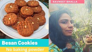 Healthy Besan Cookies Vegan with jaggery without baking powder (gluten-free airfryer cookies india)