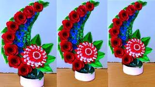 beautiful flower bouquet making with paper / diy flower bouquet