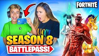 BUYING Fortnite SEASON 8 BattlePass With MOM'S CREDIT CARD!! | Royalty Gaming