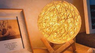 ديكور# أباجورة كرات خيط الخيش بالبالون للمنزل.twine light sphères