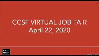 Virtual Job Fair April 22, 2020