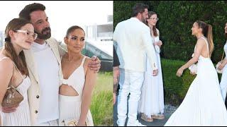 Jennifer Lopez With Violet & Ben Affleck At White Party