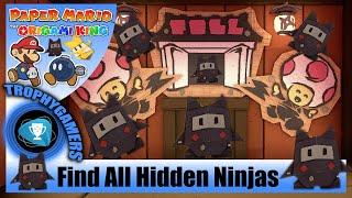 Paper Mario The Origami King - Where to Find All Hidden Ninjas in House of Tricky Ninjas