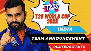 Team India squad for T20 World Cup 2022 [Every Player Stats]