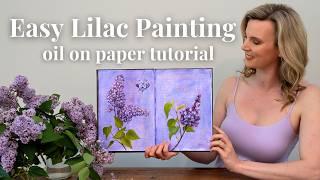 Lilac Oil Painting Tutorial  How to Paint Flowers with Oil on Paper