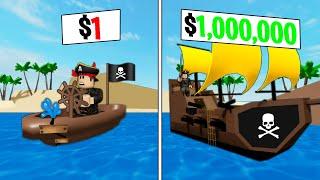 $1 to $1,000,000 PIRATE SHIP in Brookhaven RP!!