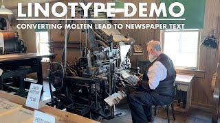 Linotype newspaper printing demonstration - Heritage Park Historical Village, Calgary