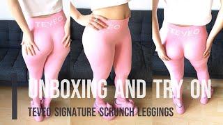 Unboxing and Try On Pink Teveo Signature Scrunch Fitness Leggings