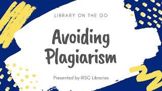 Avoiding Plagiarism