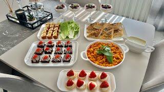 Quick Guest Preparation - No Baking Cheesecake, Brownie, Lentil Meatballs, Ravioli with Sauce