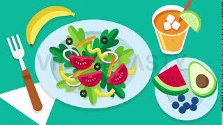 Healthy Vegan Food Scene Stock Animation [MOV & GIF]