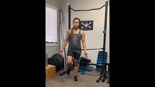 Running drill to help prevent lateral pelvic tilting.