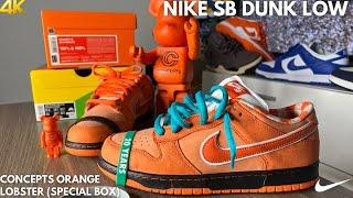 Nike SB Dunk Low Concepts Orange Lobster Special Box On Feet Review
