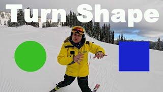 Turn shape for rhythm and flow while skiing