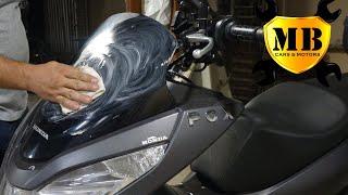 honda pcx polishing plastic front.