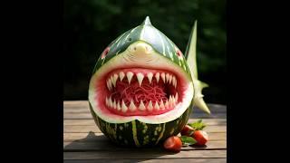 Fruit Carving  the shark Glorious Art #shorts # fruit carving #asmr #