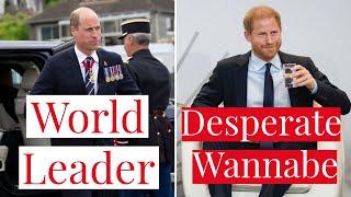 Prince William Showing Statesman-Like Quality at D-Day Events, While Prince Harry Looks the Fool