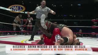 CMLL -B. CAVERNARIO - HECHICERO -VOLADOR JR. VS NEÓN - STAR JR. - ATLANTIS JR./ARENA MÉXICO/27-12-24