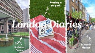 LIFE IN LONDON IN JULY | Visiting the Barbican Centre & Exmouth Market, reading in a park & AC/DC